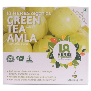 18 Herbs Organics Green Tea Bag (1.25gm Each) with Amla