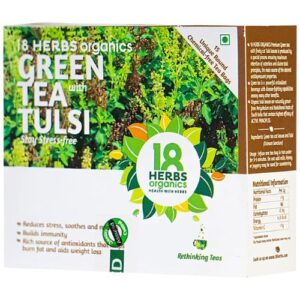 18 Herbs Organics Green Tea Bag with Tulsi