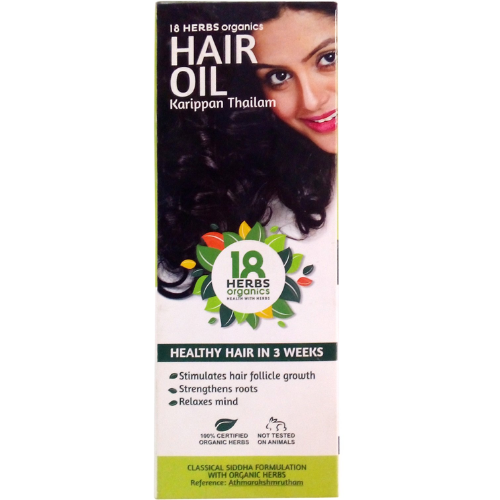 18 Herbs Organics Hair Oil Karippan Thailam
