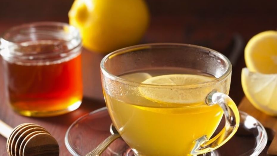 Warm lemon and honey tea