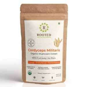 Rooted Active Naturals Cordyceps Militaris Organic Mushroom Extract Powder